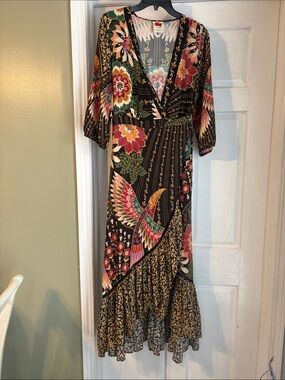 FARM Rio Black Maxi Wrap Dress